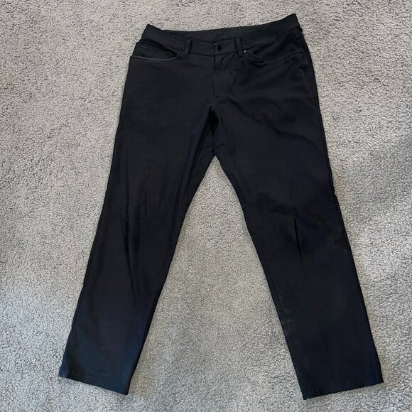 LULULEMON ABC Classic Fit 5 Pocket Black Pants - Size 34X29 - Picture 1 of 12